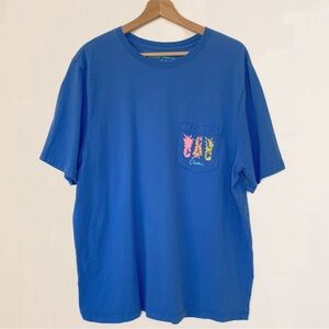 Chubbies Blue Pineapple Pocket Tee Short Sleeve Size XL 100% Cotton
